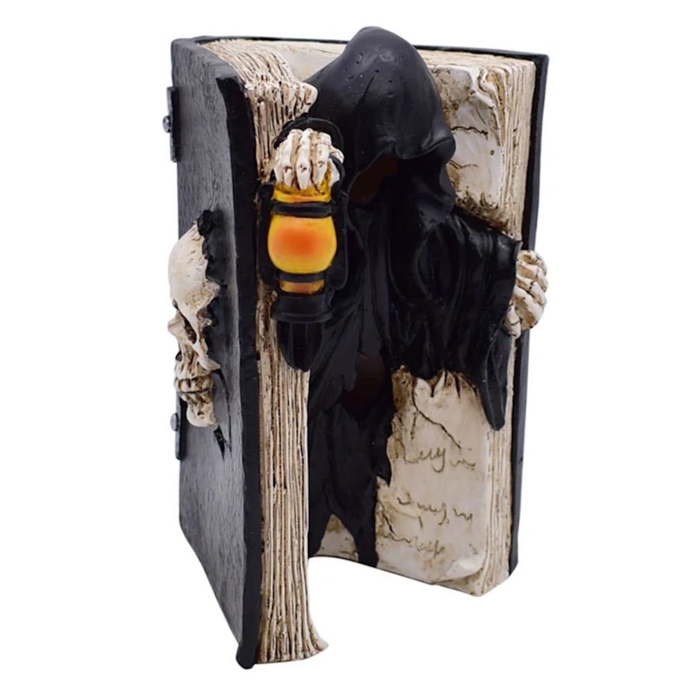 LED Deathbook Halloween Table Decor, 7.3" - Picture 2 of 4